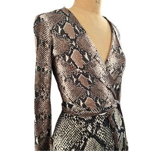DVF Snakeskin Print Wrap Dress
